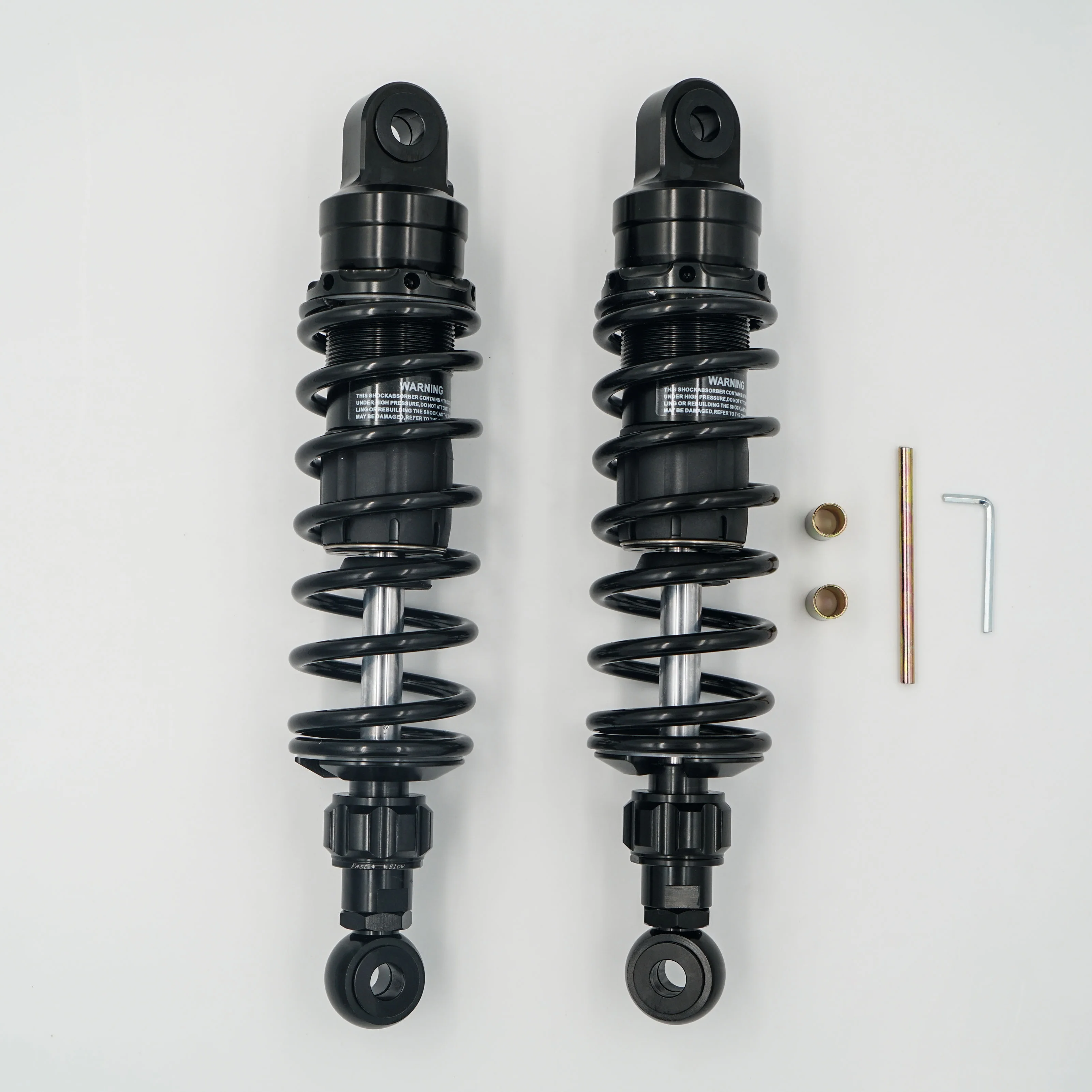 Universal 265mm 270mm rear shocks for Yamaha GT150/ Longjia XDV250/30/ Honda NS150LA/ CGX150/CG125/CM125 /GN125/ AE4/AE5i/AE8
Universal 265mm 270mm rear shocks for Yamaha GT150/ Longjia XDV250/30/ Honda NS150LA/ CGX150/CG125/CM125 /GN125/ AE4/AE5i/AE8