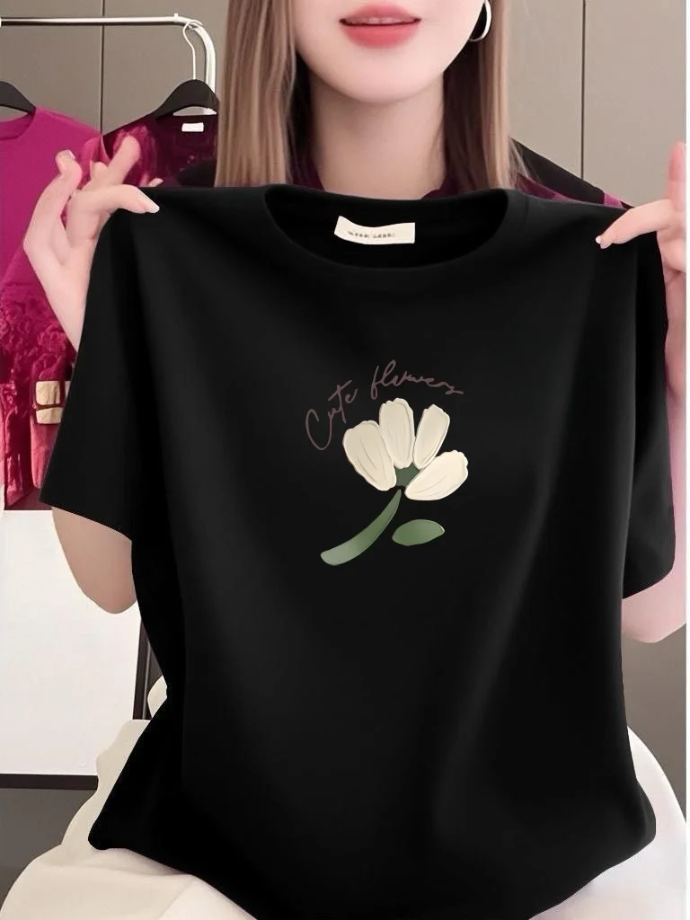 New 2026 Women's Loose Fit Short Sleeve T-Shirt Casual round Neck Printed Top Mom's Fashion Summer Slimming round Neck T-Shirt
New 2026 Women's Loose Fit Short Sleeve T-Shirt Casual round Neck Printed Top Mom's Fashion Summer Slimming round Neck T-Shirt