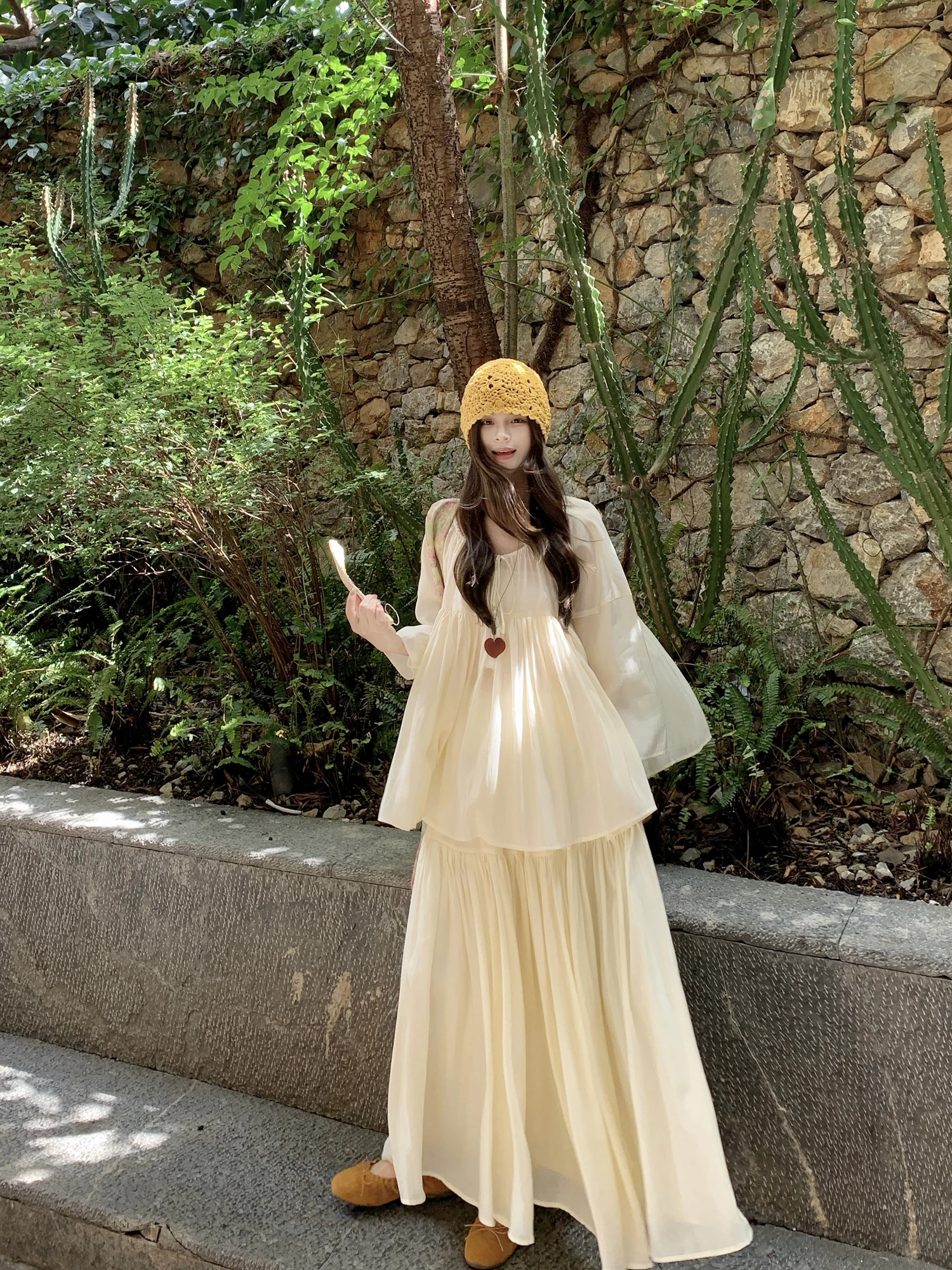 Vacation Style Loose Long Sleeve Shirt And High Waist Skirt Two Piece Set for Women Summer Draping Thin Fashion Ensemble
Vacation Style Loose Long Sleeve Shirt And High Waist Skirt Two Piece Set for Women Summer Draping Thin Fashion Ensemble