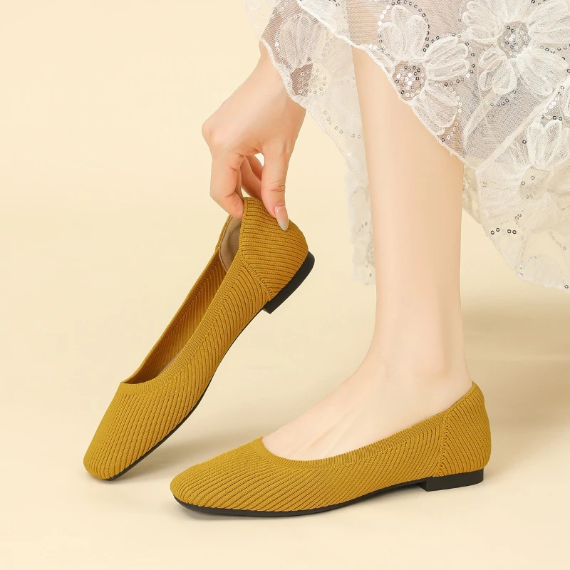 Breathable Knitted Flat Bot Princ oes Summer Series Slip-On Square Head Women's Faion Single oes Comfortable
Breathable Knitted Flat Bot Princ oes Summer Series Slip-On Square Head Women's Faion Single oes Comfortable