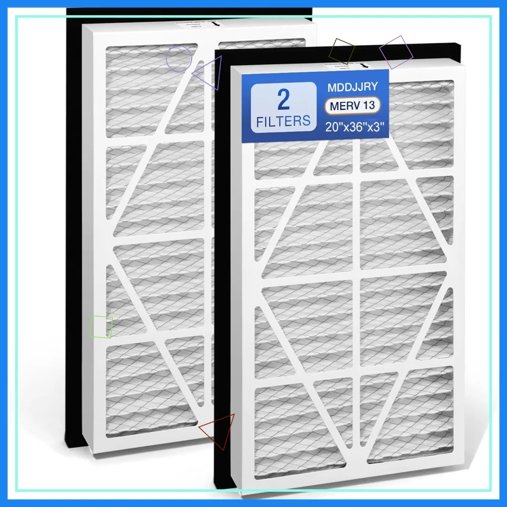 2 Pack 20x36x3 MERV 13 Pleated Air Filter for Whole House Return Grille
2 Pack 20x36x3 MERV 13 Pleated Air Filter for Whole House Return Grille