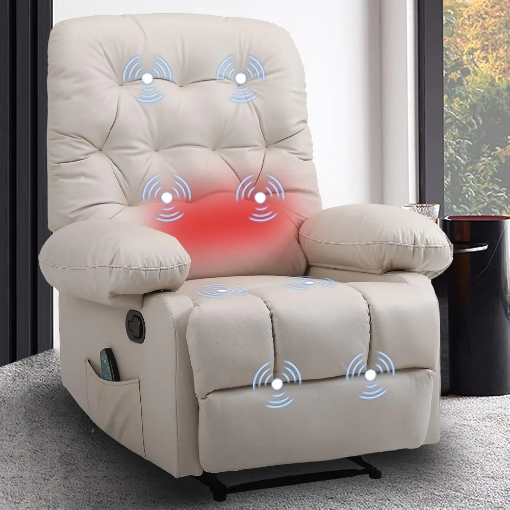 Manual Massage Recliner Chairs with Heat Tufted Fabric Recliners Massaging Heated Reclining Chairs Single Sofa for Living Room
Manual Massage Recliner Chairs with Heat Tufted Fabric Recliners Massaging Heated Reclining Chairs Single Sofa for Living Room