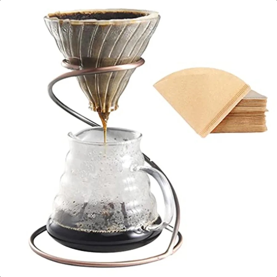 Набор кофеварки Pour Over, стеклянная капельница, металлическая подставка, 600 мл, термостойкий сервер, 40 фильтров 4 в 1, для дома или офиса, бронза
Набор кофеварки Pour Over, стеклянная капельница, металлическая подставка, 600 мл, термостойкий сервер, 40 фильтров 4 в 1, для дома или офиса, бронза