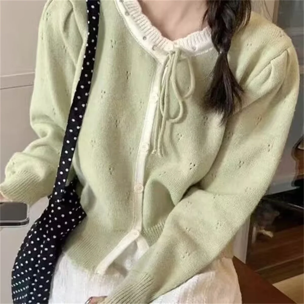 Korean New Sweet Fashion Style Cardigan With Lace-up And Bow Knitted Autumn Winter 2025 Sweater Coat Long Sleeve Clothes Top
Korean New Sweet Fashion Style Cardigan With Lace-up And Bow Knitted Autumn Winter 2025 Sweater Coat Long Sleeve Clothes Top