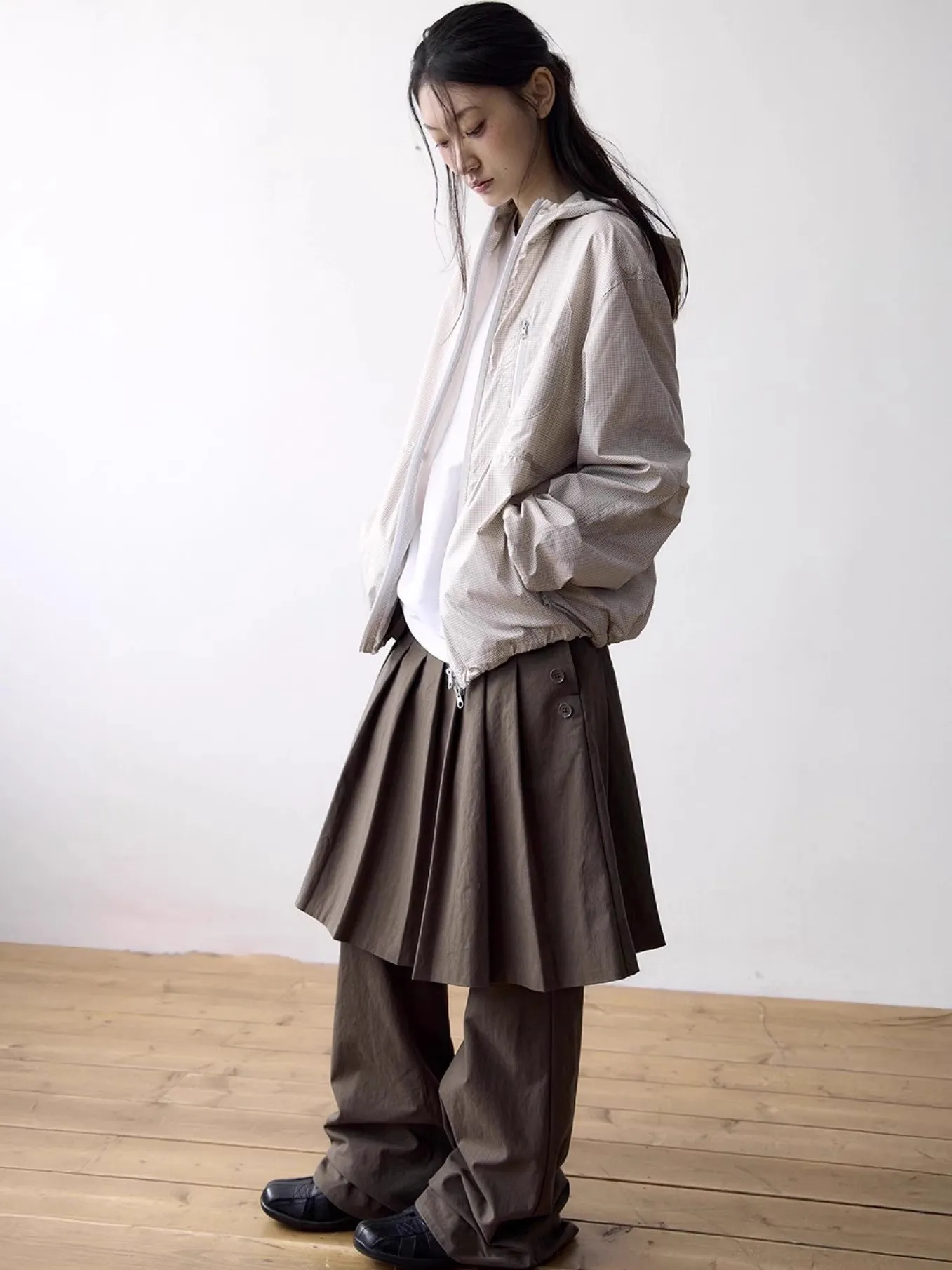 Brown Casual Trousers Women's Spring Autumn Layered Skirt Pants One-Piece Pleated Long Pants Casual Skirt Pants
Brown Casual Trousers Women's Spring Autumn Layered Skirt Pants One-Piece Pleated Long Pants Casual Skirt Pants