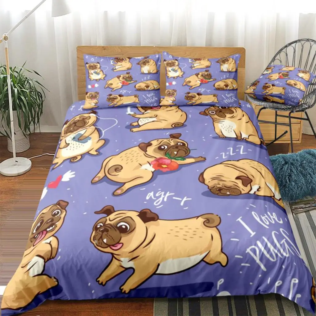 Cartoon Pugs Duvet Cover Set Dog Bedding Cute Pugs Design Kids Boys Girls Pet Quilt Cover Queen Bed Set Purple 3pcs Pet Dropship
Cartoon Pugs Duvet Cover Set Dog Bedding Cute Pugs Design Kids Boys Girls Pet Quilt Cover Queen Bed Set Purple 3pcs Pet Dropship