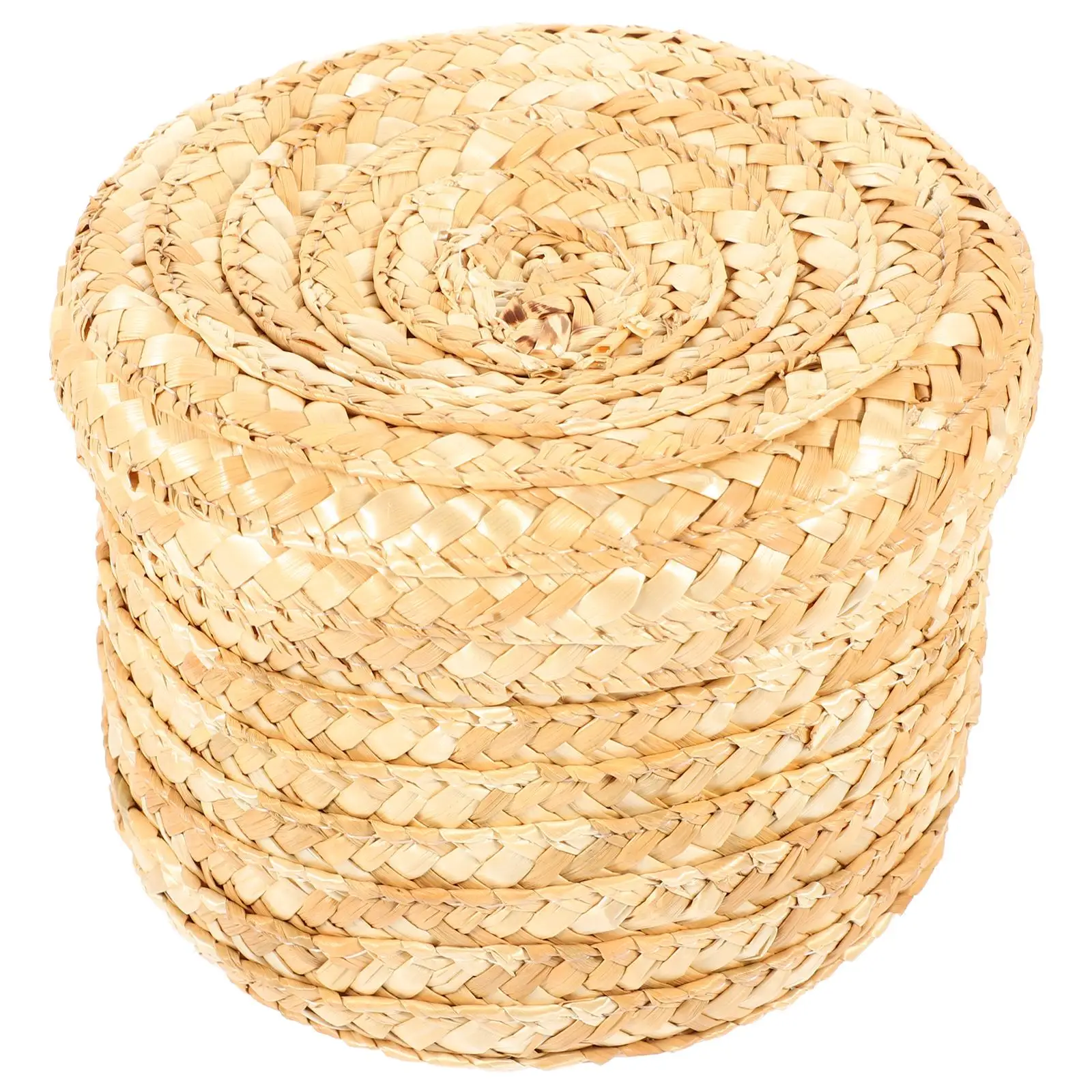 1 Pc Wheat-straw Handwoven Round Basket 14x13cm Lid Snacks Home Decor Rustic Style Longlasting Airtight Design
1 Pc Wheat-straw Handwoven Round Basket 14x13cm Lid Snacks Home Decor Rustic Style Longlasting Airtight Design