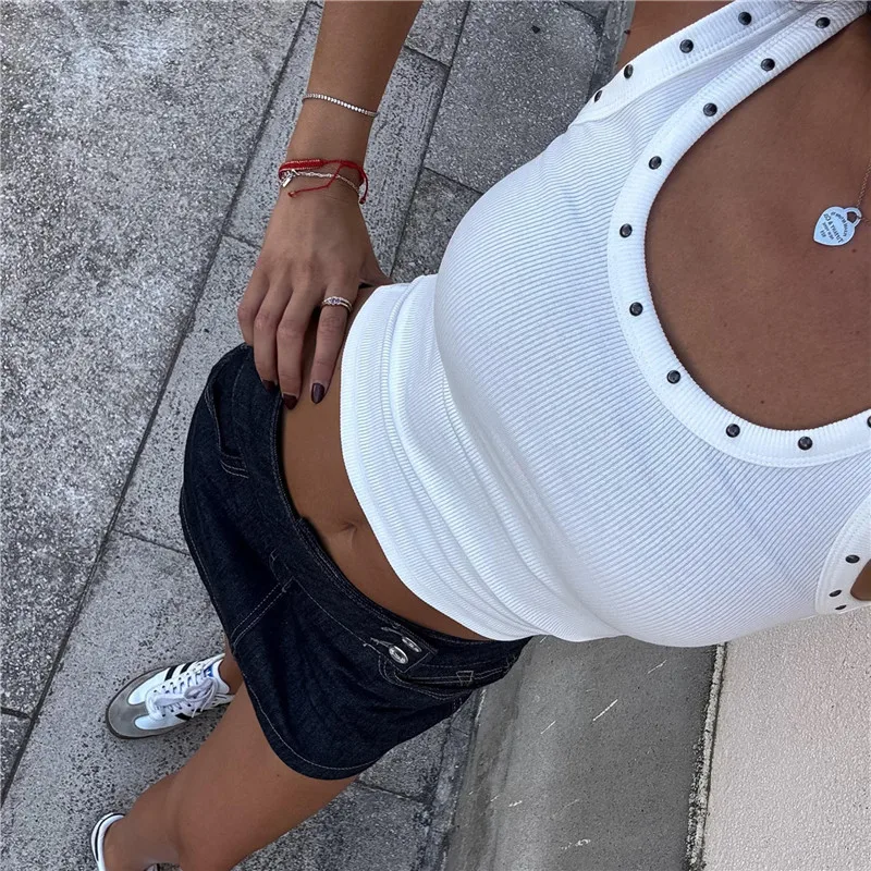 2026 Womens Sleeveless Studded Tank Top Scoop Neck Ribbed Fitted Tank Summer Basic Cute Going Out Tops Streetwear
2026 Womens Sleeveless Studded Tank Top Scoop Neck Ribbed Fitted Tank Summer Basic Cute Going Out Tops Streetwear