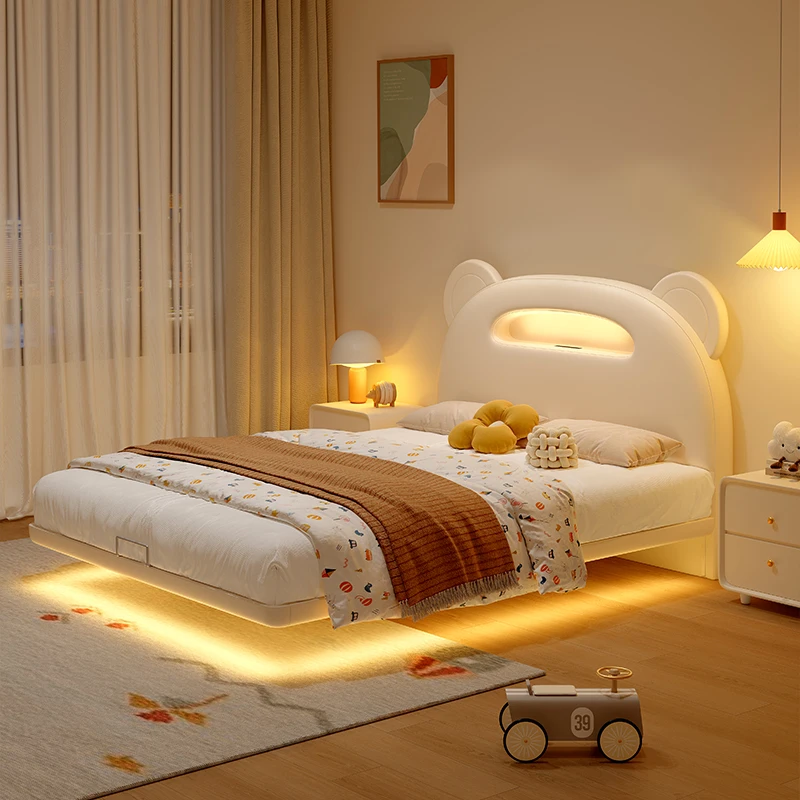 Luxury Frame Suspended bed Modern Shelves Headboard Decoration kids Bed King Size Cream Wind Wooden Bedroom Furniture
Luxury Frame Suspended bed Modern Shelves Headboard Decoration kids Bed King Size Cream Wind Wooden Bedroom Furniture