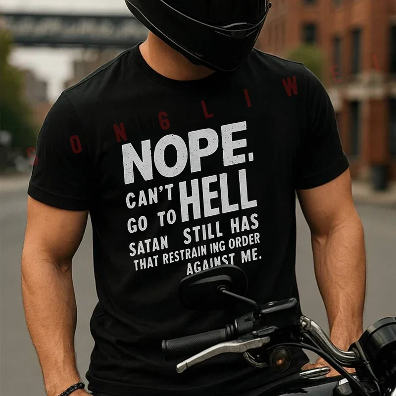 Summer Motorcycle Casual Sports Loose Cotton T-shirt NOPE NOT GOING To HELL Printed Motorcycle Men's Short-sleeved Top Tees
Summer Motorcycle Casual Sports Loose Cotton T-shirt NOPE NOT GOING To HELL Printed Motorcycle Men's Short-sleeved Top Tees