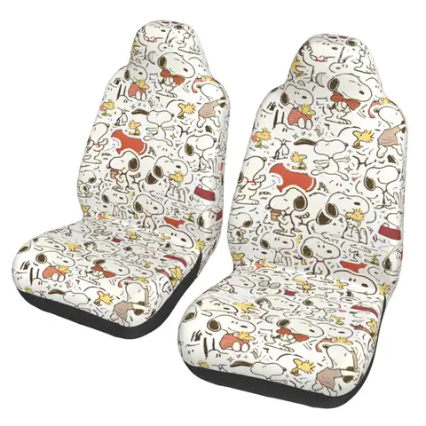 Snoopys Cartoon Universal Car Seat Cover Four Seasons Travel Car Seat Protector Polyester Car Accessories