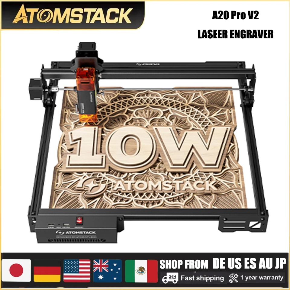 Лазерный гравер Atomstack A10 PRO V2 10W и станок для резки по дереву, гравер с ЧПУ, рабочая область 410*380 мм, инструменты для самостоятельного изготовления логотипов
Лазерный гравер Atomstack A10 PRO V2 10W и станок для резки по дереву, гравер с ЧПУ, рабочая область 410*380 мм, инструменты для самостоятельного изготовления логотипов