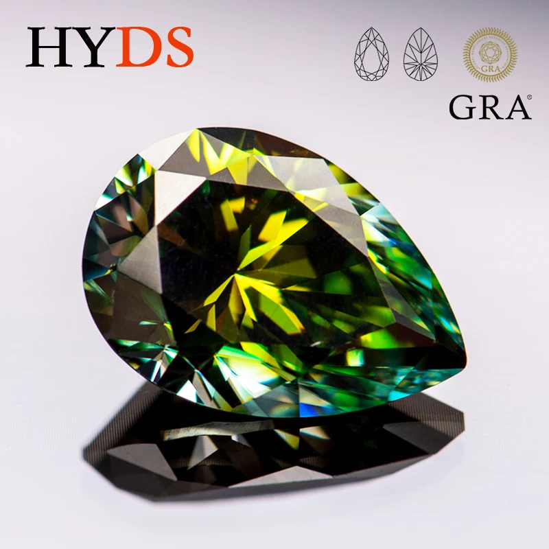 Moissanite Stone Pear Shape Yellow Green Color VVS1 Charms Beads for DIY Jewelry Making Earrings Material with GRA Certificate
Moissanite Stone Pear Shape Yellow Green Color VVS1 Charms Beads for DIY Jewelry Making Earrings Material with GRA Certificate