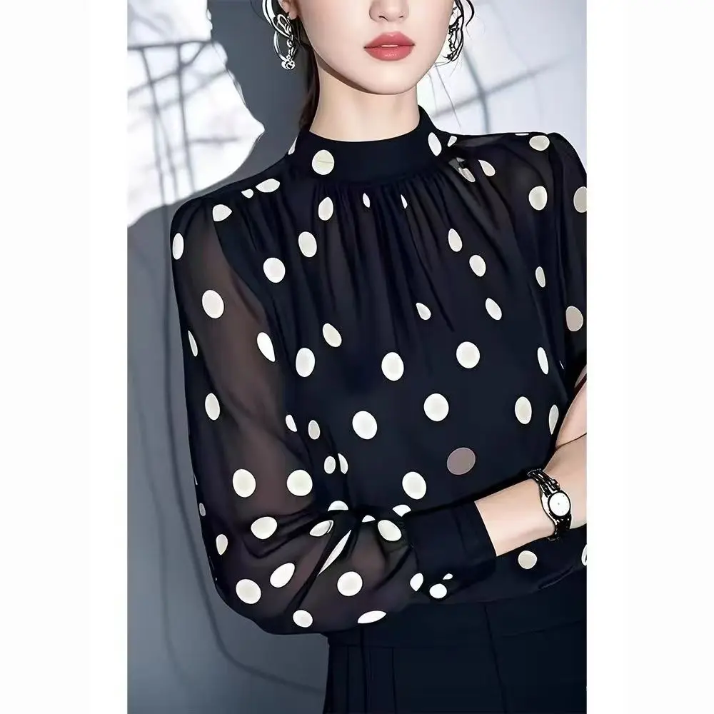 Polka Dot Printed Stand Collar Shirt Elegant Women Blouse Long Sleeve Casual Office Lady Blusas Mujer De Moda Fashion Blouse Top
Polka Dot Printed Stand Collar Shirt Elegant Women Blouse Long Sleeve Casual Office Lady Blusas Mujer De Moda Fashion Blouse Top