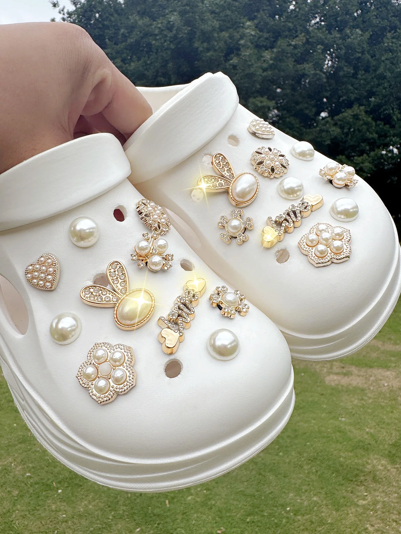 20 pieces of golden ABS pearl rabbit, abs pearl flower, heart letter "love", ABS pearl heart shoe buckle DIY decorative items, m
20 pieces of golden ABS pearl rabbit, abs pearl flower, heart letter "love", ABS pearl heart shoe buckle DIY decorative items, m