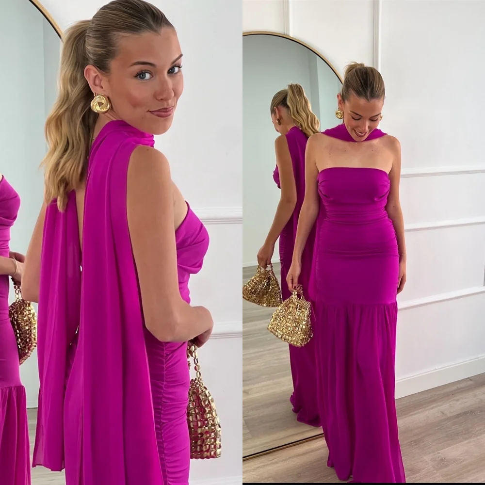 Customized Formal Purple Evening Dress Classic Strapless Sleeveless Homecoming Dress Luxury Ribbons Special Occasion Gowns
Customized Formal Purple Evening Dress Classic Strapless Sleeveless Homecoming Dress Luxury Ribbons Special Occasion Gowns