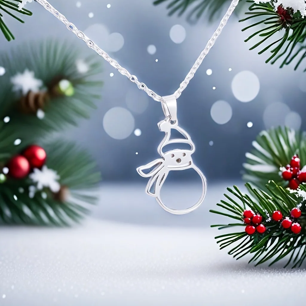 1Pc Christmas, Christmas Snowman Pendant Necklace, Stylish and Simple Design, Couple, Perfect Gift
1Pc Christmas, Christmas Snowman Pendant Necklace, Stylish and Simple Design, Couple, Perfect Gift