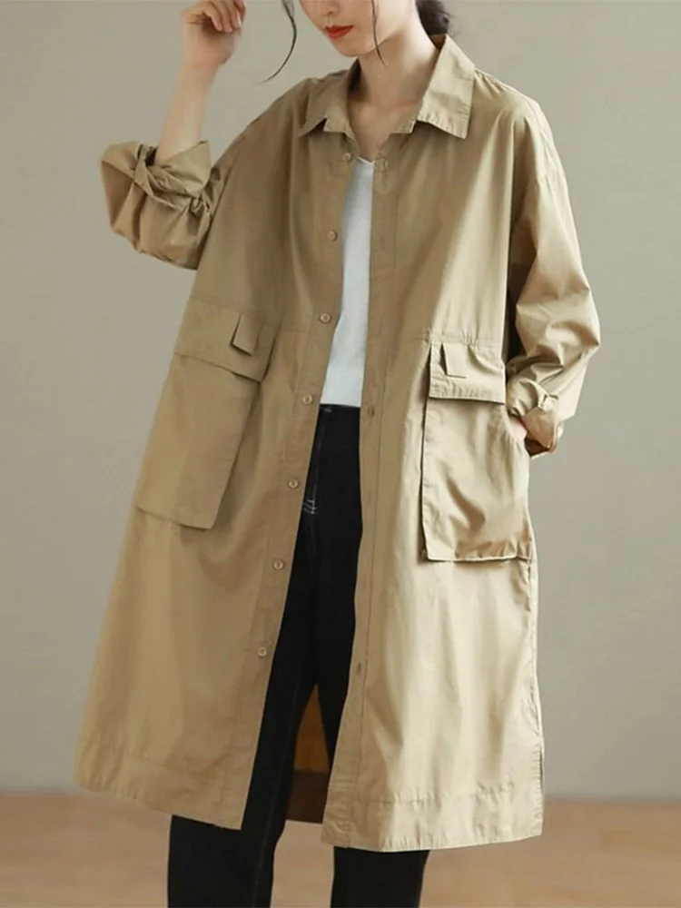 Cotton Workwear Sle Long Sve irt for Women Vintage Large Size Button up Collar Windbreaker Jaet Commute Artistic
Cotton Workwear Sle Long Sve irt for Women Vintage Large Size Button up Collar Windbreaker Jaet Commute Artistic