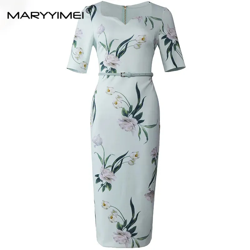 MARYYIMEI Designer Fashion Spring Summer Bodycon Midi Dress Women's Half Sleeve Flower Print Elegant White Office Lady Dresses
MARYYIMEI Designer Fashion Spring Summer Bodycon Midi Dress Women's Half Sleeve Flower Print Elegant White Office Lady Dresses