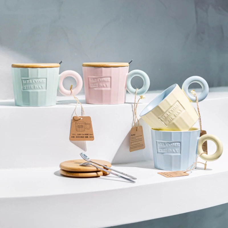 Ceramic mug, high value mug, sugar-coated color contrast big ear mug, macaron creative coffee mug, couple cup
Ceramic mug, high value mug, sugar-coated color contrast big ear mug, macaron creative coffee mug, couple cup