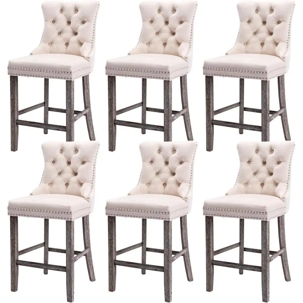 Набор из 6 барных стульев, 27 современных бархатных барных стульев с декором на пуговицах, отделкой в виде гвоздя, ножками из массива дерева, кухонными островами для
Набор из 6 барных стульев, 27 современных бархатных барных стульев с декором на пуговицах, отделкой в виде гвоздя, ножками из массива дерева, кухонными островами для