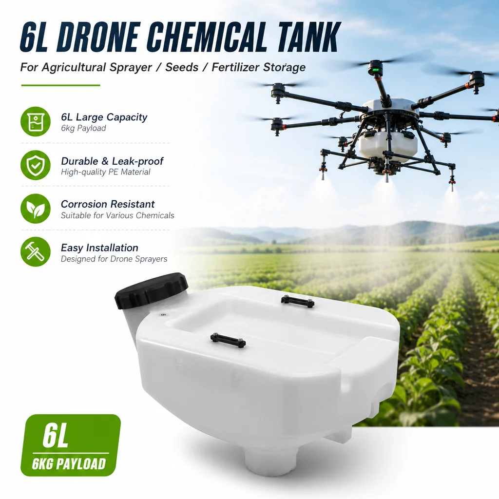 6L 6kg Drone Chemical Tank Water Container for Agricultural Sprayer Seeds Fertilizer Storage Plastic Box
6L 6kg Drone Chemical Tank Water Container for Agricultural Sprayer Seeds Fertilizer Storage Plastic Box