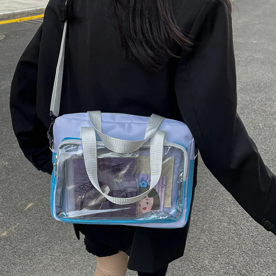 Japan Preppy Style Harajuku Ita-bag Large Capacity Oxford Cloth+Clear Pocket Shoulder Crossbody Bag Girls Kawaii Handbag Jk Bags
Japan Preppy Style Harajuku Ita-bag Large Capacity Oxford Cloth+Clear Pocket Shoulder Crossbody Bag Girls Kawaii Handbag Jk Bags