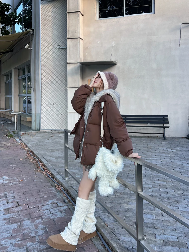 White Hat American Retro Detachable Hooded down Jaet Women's Winter Barn Sle Warm Thiened Medium Cotton Clothes
White Hat American Retro Detachable Hooded down Jaet Women's Winter Barn Sle Warm Thiened Medium Cotton Clothes