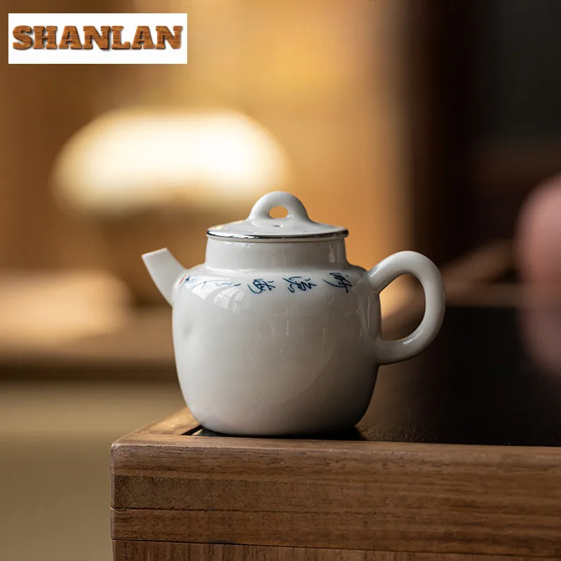 130ml Plant Ash Handwritten Poem Teapot Vintage Tea Infuser Pot Tea Soaking Kettle With Ball Hole Flower Tea Cha Supplies Craft
130ml Plant Ash Handwritten Poem Teapot Vintage Tea Infuser Pot Tea Soaking Kettle With Ball Hole Flower Tea Cha Supplies Craft