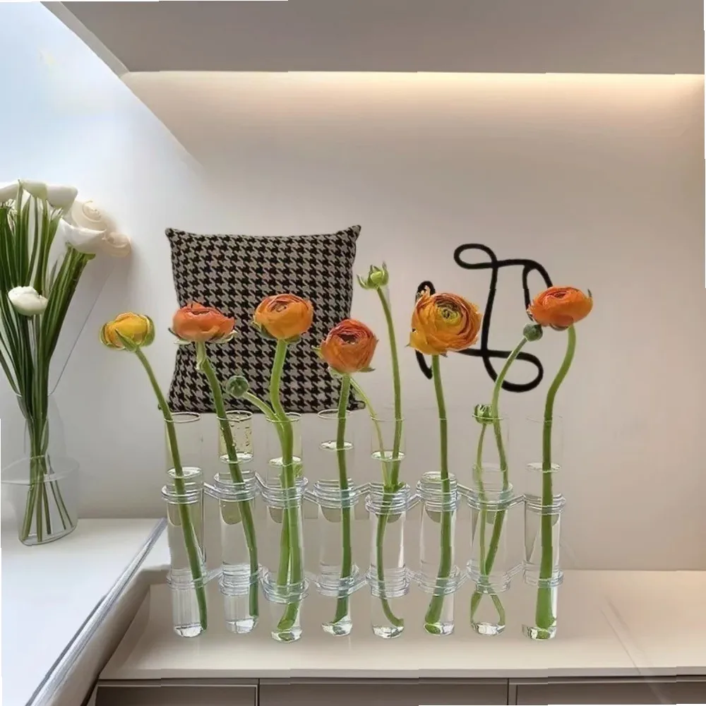 Creative Test Tube Glass Vase Transparent Folding Hydroponic Flower Set Combination A Row of Ornaments Home Decoration
Creative Test Tube Glass Vase Transparent Folding Hydroponic Flower Set Combination A Row of Ornaments Home Decoration