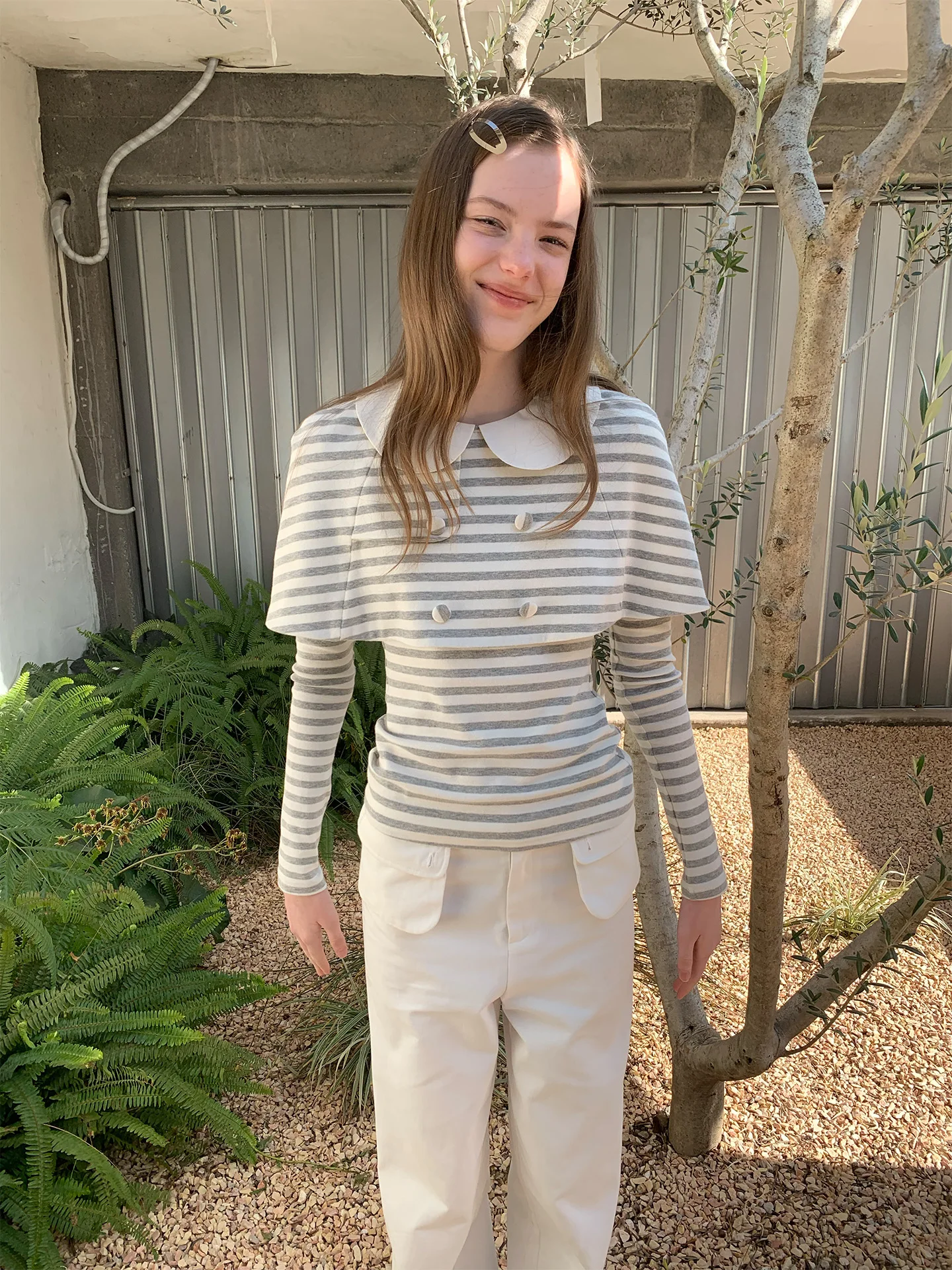 Cute Sle Long Sve Striped Doll Collar Coat for Women Slimming Waist Cotton Blend Knitted Top Versatile Casual Spring
Cute Sle Long Sve Striped Doll Collar Coat for Women Slimming Waist Cotton Blend Knitted Top Versatile Casual Spring