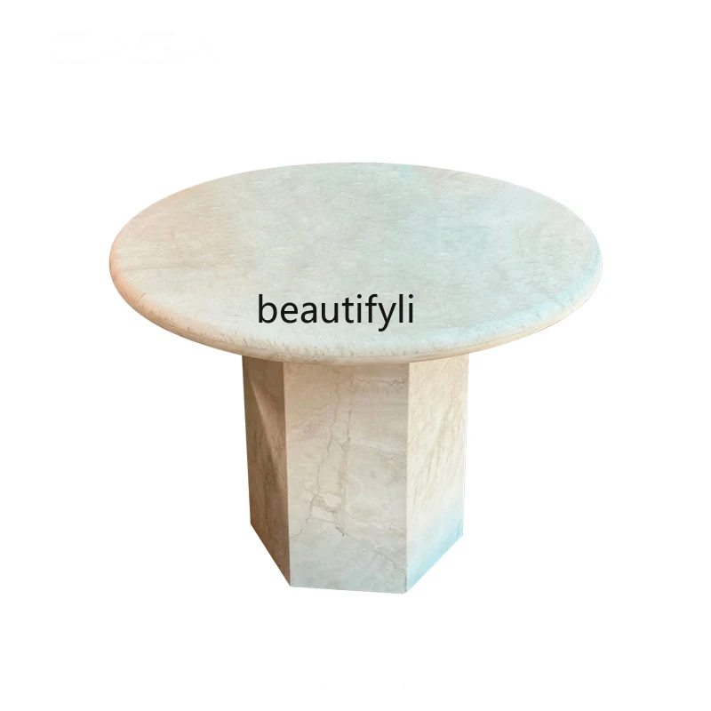 Natural travertine coffee table villa home living room wabi French retro coffee table
Natural travertine coffee table villa home living room wabi French retro coffee table