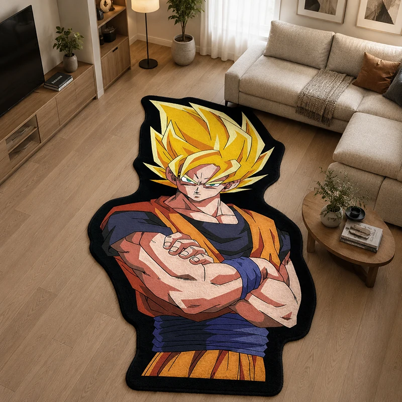 Dragon Ball Goku Super Saiyan Shaped Rug Anime Non Slip Floor Mat for Bedroom Living Room Game Room Home Decor Gift
Dragon Ball Goku Super Saiyan Shaped Rug Anime Non Slip Floor Mat for Bedroom Living Room Game Room Home Decor Gift