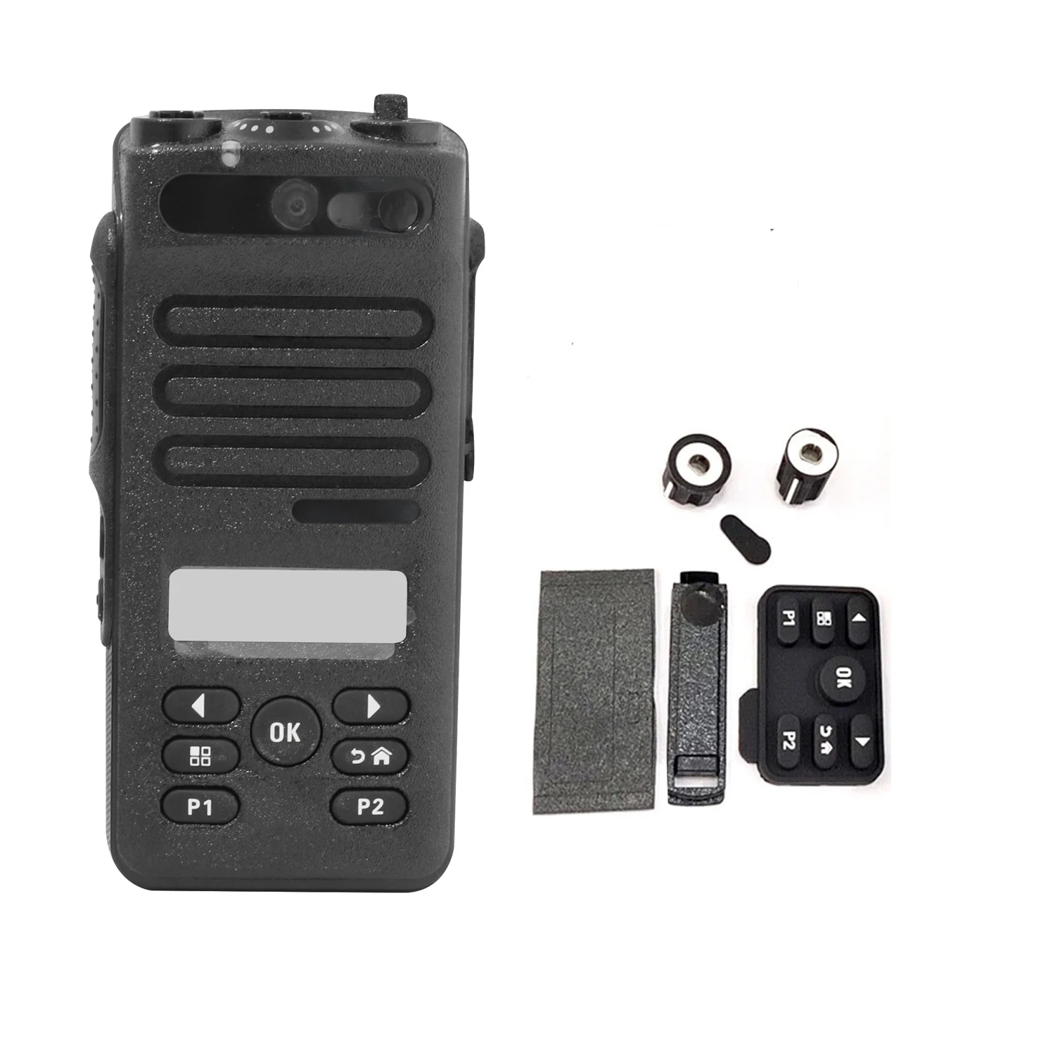 Black Walkie Talkie Replacement Repair Kit Case Housing Cover For XPR3500E XIR P6620i DEP570e DP2600e Portable Two-way Radio
Black Walkie Talkie Replacement Repair Kit Case Housing Cover For XPR3500E XIR P6620i DEP570e DP2600e Portable Two-way Radio
