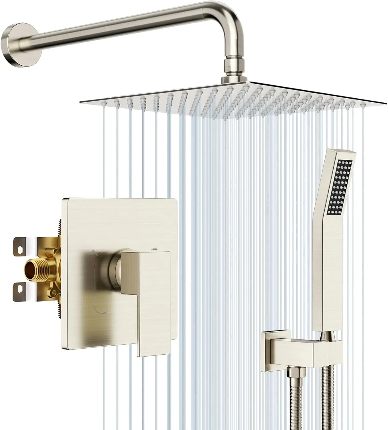 10" Rain Shower System with Handheld Spray, Brushed Nickel, High Pressure, cUPC
10" Rain Shower System with Handheld Spray, Brushed Nickel, High Pressure, cUPC