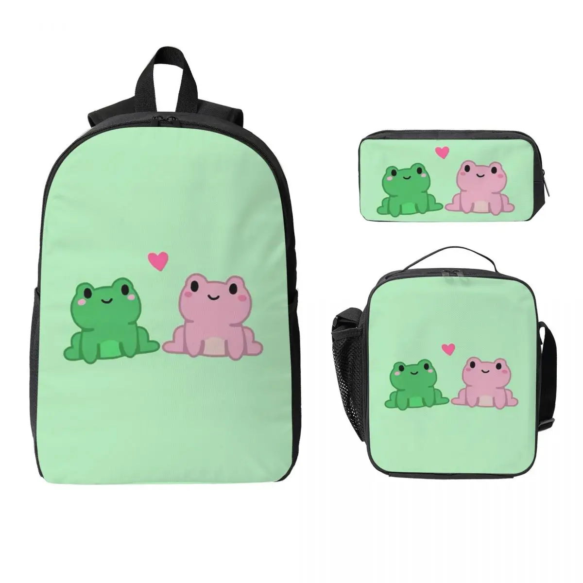 Two Frog Love Heart Cartoon Backpack Student BookBag School Bag Laptop Shoulder Bags 3ps Insulated Lunch Bag Pencil Case
Two Frog Love Heart Cartoon Backpack Student BookBag School Bag Laptop Shoulder Bags 3ps Insulated Lunch Bag Pencil Case