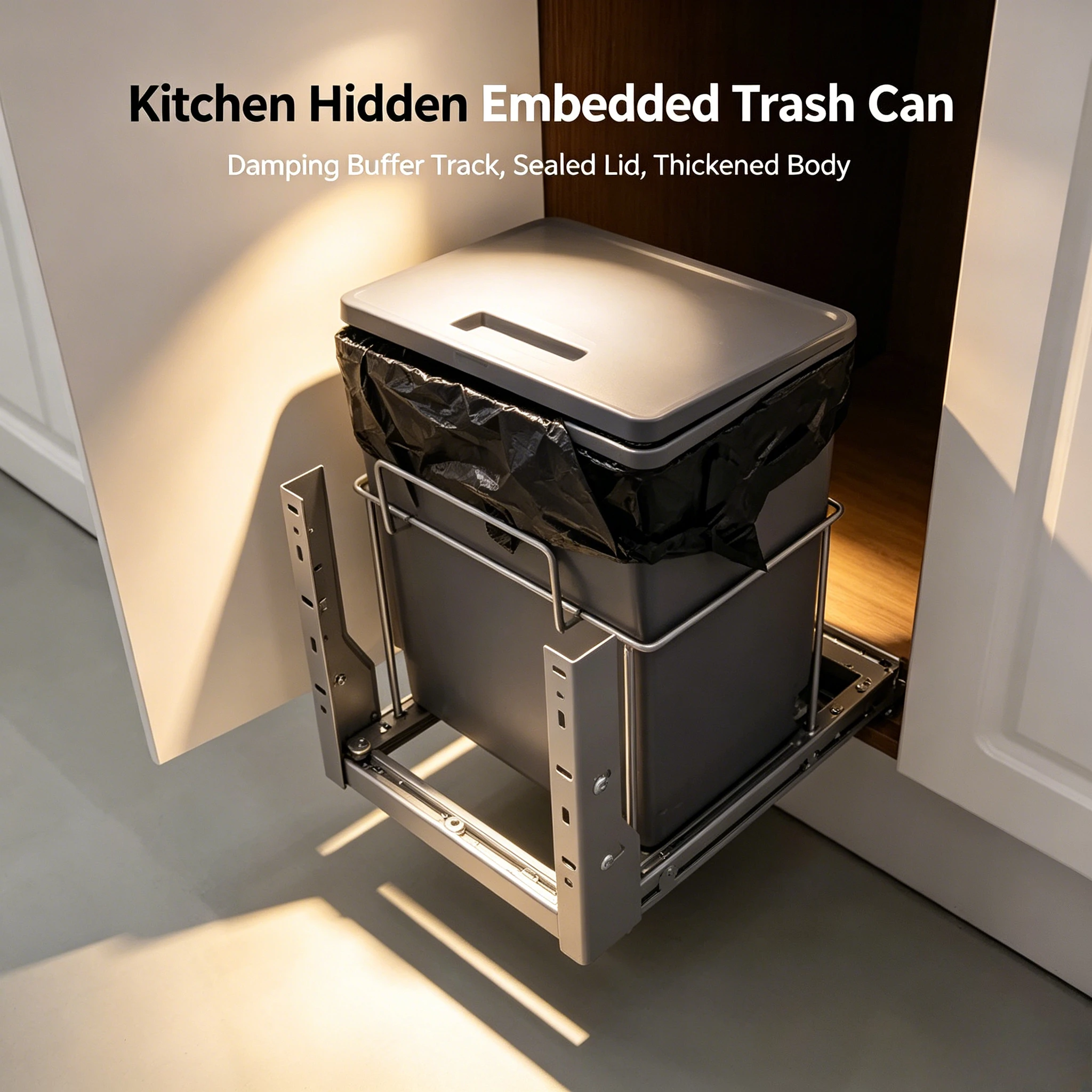Hidden Pull Out Kitchen Trash Can With Lid Narrow Tall Cabinet Built-in Drawer Basket Sorting Storage Organizer
Hidden Pull Out Kitchen Trash Can With Lid Narrow Tall Cabinet Built-in Drawer Basket Sorting Storage Organizer