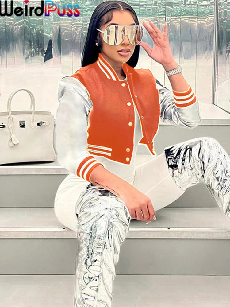 Weird Puss Fluffy Letter Women Short Jacket Varsity Leather Sleeve Patchwork Hipster Baseball Y2K Basic Daily Outwear Streetcoat
Weird Puss Fluffy Letter Women Short Jacket Varsity Leather Sleeve Patchwork Hipster Baseball Y2K Basic Daily Outwear Streetcoat