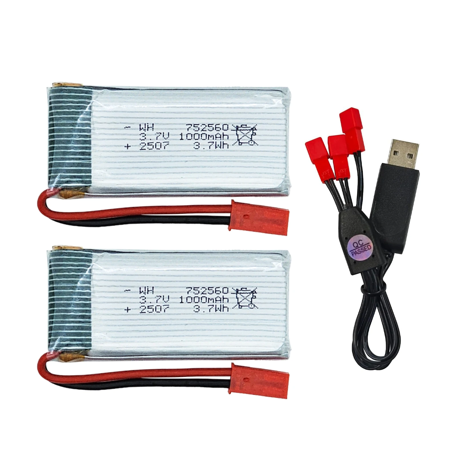 3.7V 1000mAh Li-Po Battery Kit, Includes 2 Batteries and 3 in 1 USB Chargers, Compatible with BM22 F22 RC Plane
3.7V 1000mAh Li-Po Battery Kit, Includes 2 Batteries and 3 in 1 USB Chargers, Compatible with BM22 F22 RC Plane