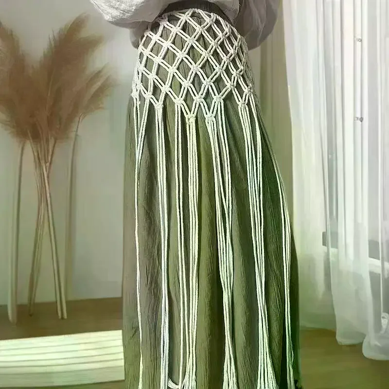 Netted Fringe Handwoven Bikini Cover Up Skirt High Waist Design for Women Summer Beach Party Festival Outfit Swim Skirt
Netted Fringe Handwoven Bikini Cover Up Skirt High Waist Design for Women Summer Beach Party Festival Outfit Swim Skirt
