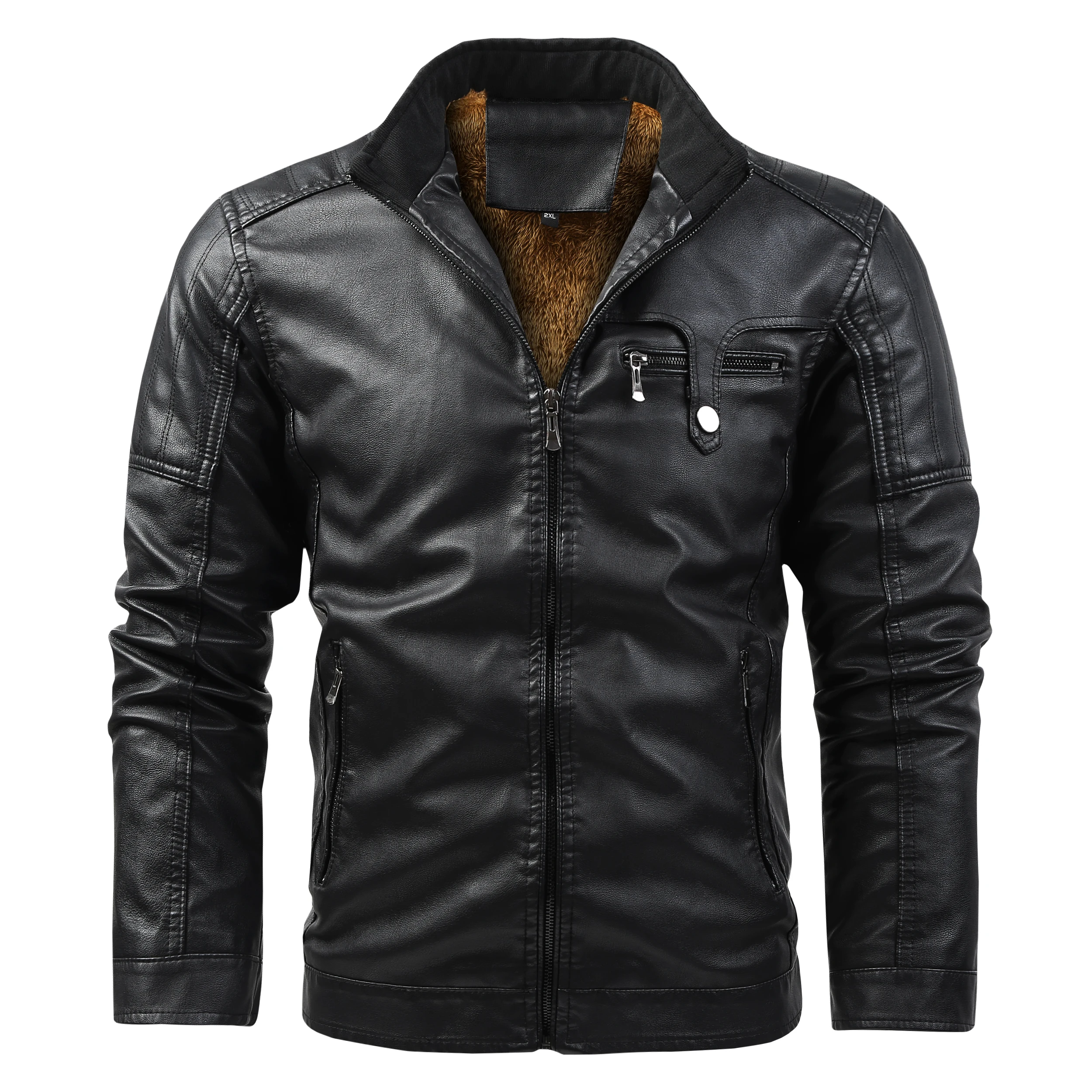 Men's Faux Leather Jacket Fleece Warm Coats Motorcycle Jacket Waterproof Windproof PU Moto Vintage Bomber Leather Jackets 2188
Men's Faux Leather Jacket Fleece Warm Coats Motorcycle Jacket Waterproof Windproof PU Moto Vintage Bomber Leather Jackets 2188