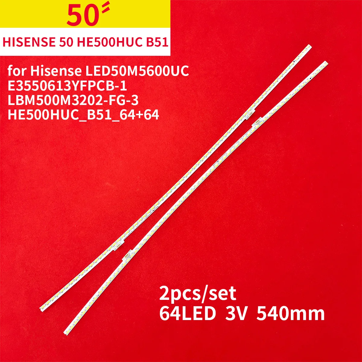 2 шт./1 комплект, Светодиодная лента для подсветки Hisense LED50M5600UC for Hisense LED50M5600UC E3550613YFPCB-1 LBM500M3202-FG-3 HE500HUC_B51_64+64_7020CN_L(R)
2 шт./1 комплект, Светодиодная лента для подсветки Hisense LED50M5600UC for Hisense LED50M5600UC E3550613YFPCB-1 LBM500M3202-FG-3 HE500HUC_B51_64+64_7020CN_L(R)