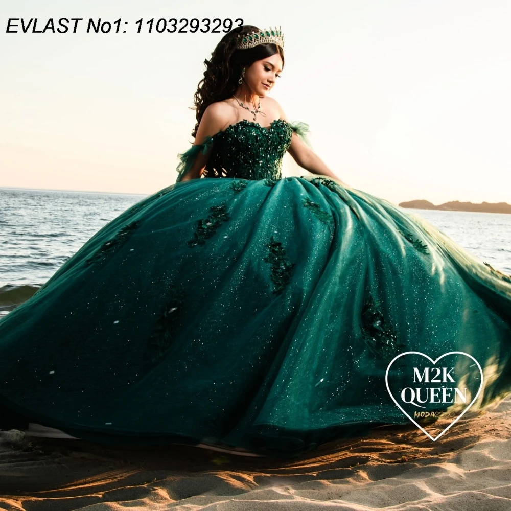 EVLAST индивидуальное блестящее темно-зеленое бальное платье Quinceanera, блестящее кружевное платье с аппликацией и бисером, Sweet 16, Vestidos De 15 Anos E1Q945
EVLAST индивидуальное блестящее темно-зеленое бальное платье Quinceanera, блестящее кружевное платье с аппликацией и бисером, Sweet 16, Vestidos De 15 Anos E1Q945