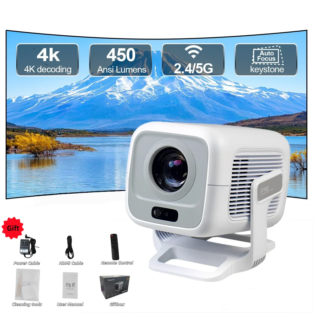 KIXIN Native 1080P 450ANSI 360° 4K Android Projector 4K Auto Keystone Wifi6 BT5.4 Portable Outdoor 4K video projector beamer
KIXIN Native 1080P 450ANSI 360° 4K Android Projector 4K Auto Keystone Wifi6 BT5.4 Portable Outdoor 4K video projector beamer