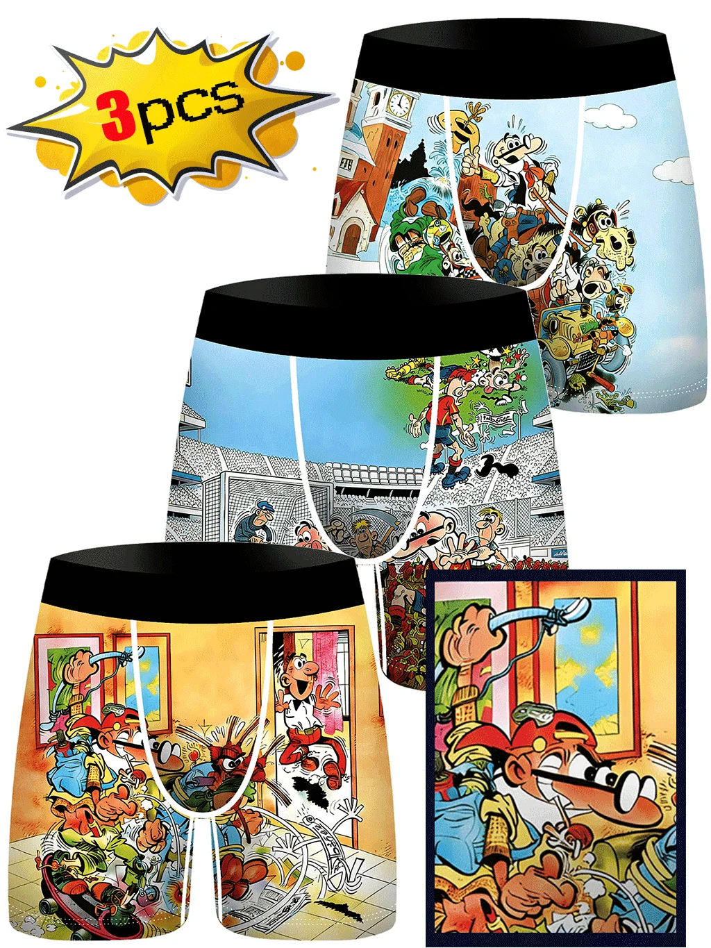 3pcs Boxer Shorts Ice Silk Knit Men's Underwear Mythological Hero Cartoon Print Breathable Underpants Breathable Panties
3pcs Boxer Shorts Ice Silk Knit Men's Underwear Mythological Hero Cartoon Print Breathable Underpants Breathable Panties