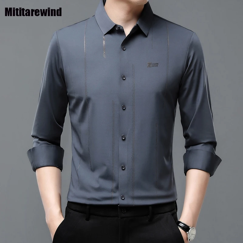 Spring Summer New Seamless Shirts for Men Business Casual Shirt Printed Long Sleeves Shirt Men Fashion Simple Tops Chemise Homme
Spring Summer New Seamless Shirts for Men Business Casual Shirt Printed Long Sleeves Shirt Men Fashion Simple Tops Chemise Homme