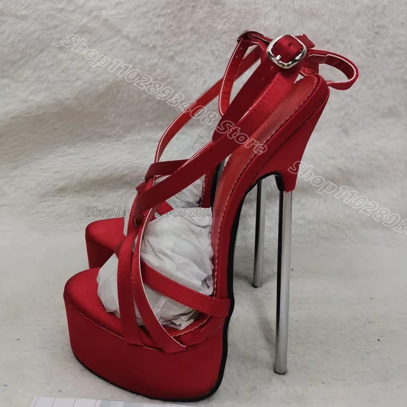 Red Silk Platform Stiletto Sandals Ankle Buckle Solid British Style for Women Casual Fashion Sandals 2025 Zapatos Para Mujere
Red Silk Platform Stiletto Sandals Ankle Buckle Solid British Style for Women Casual Fashion Sandals 2025 Zapatos Para Mujere
