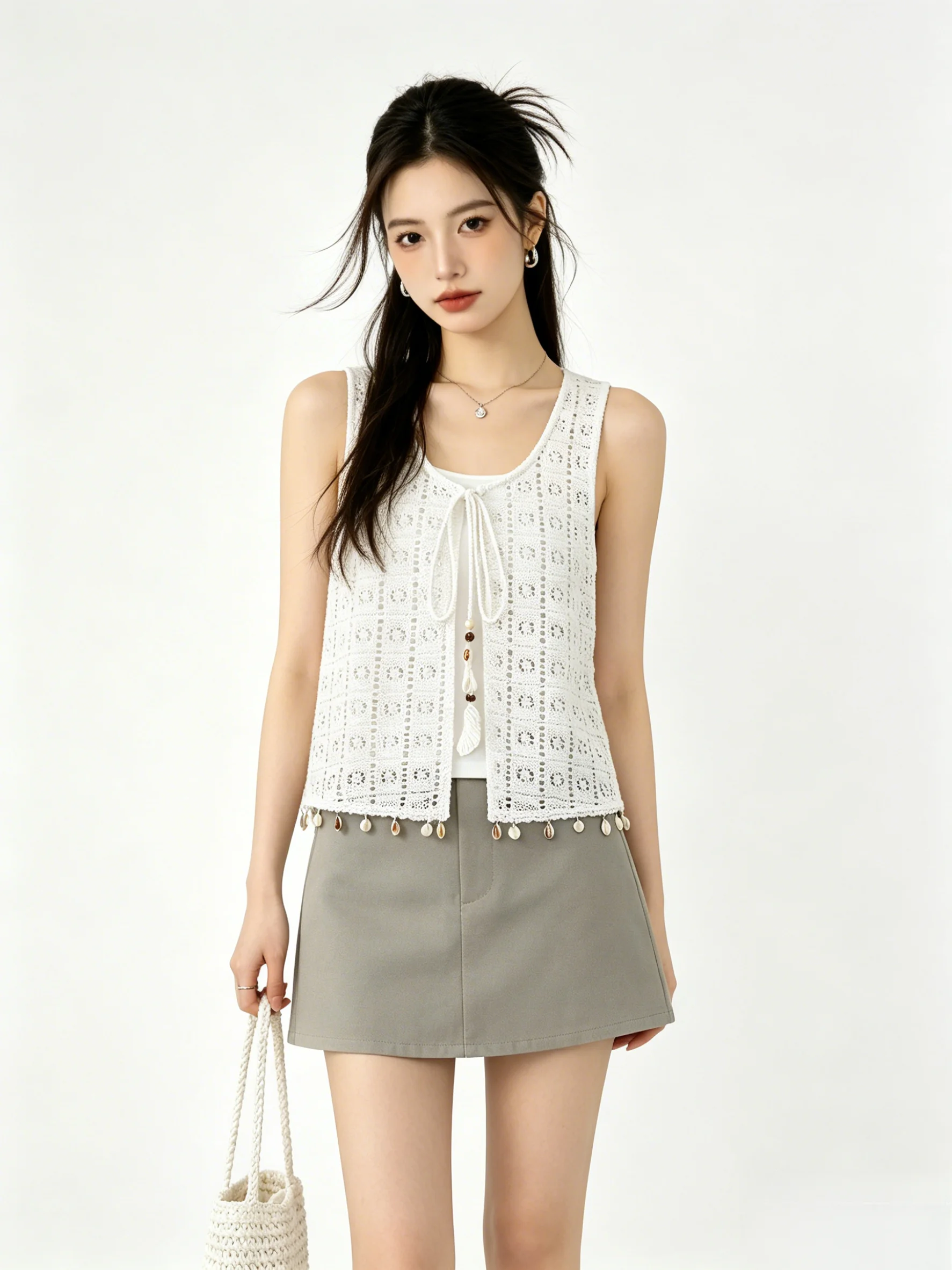 Vacation Style Bohemian Hollow out Knitted Vest Summer Fringed Tassel Set Layering Tank Top New Arrival Women's Fashion
Vacation Style Bohemian Hollow out Knitted Vest Summer Fringed Tassel Set Layering Tank Top New Arrival Women's Fashion