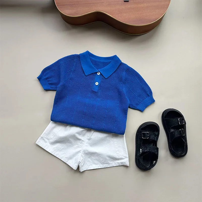 Boys Suit 2026 Spring and Summer New Children's Clothes Korean Boys Baby Fashion Lapel Knit T-shirt Shorts Two-piece Set
Boys Suit 2026 Spring and Summer New Children's Clothes Korean Boys Baby Fashion Lapel Knit T-shirt Shorts Two-piece Set