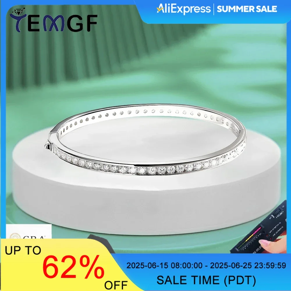 TEMGF Full Moissanite Bracelet S925 Sterling Silver Base Bangle for Women Classic Luxury Fine Jewelry Birthday Gift
TEMGF Full Moissanite Bracelet S925 Sterling Silver Base Bangle for Women Classic Luxury Fine Jewelry Birthday Gift